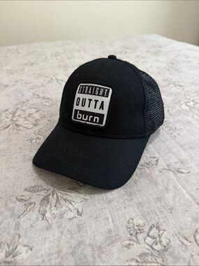 Straight Outta Burn Black Trucker Hat